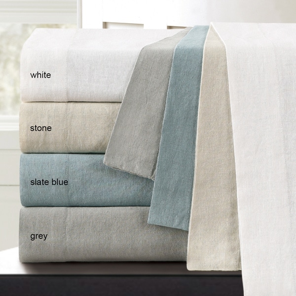 Washed Linen Cotton Blend Bed Sheet Set 