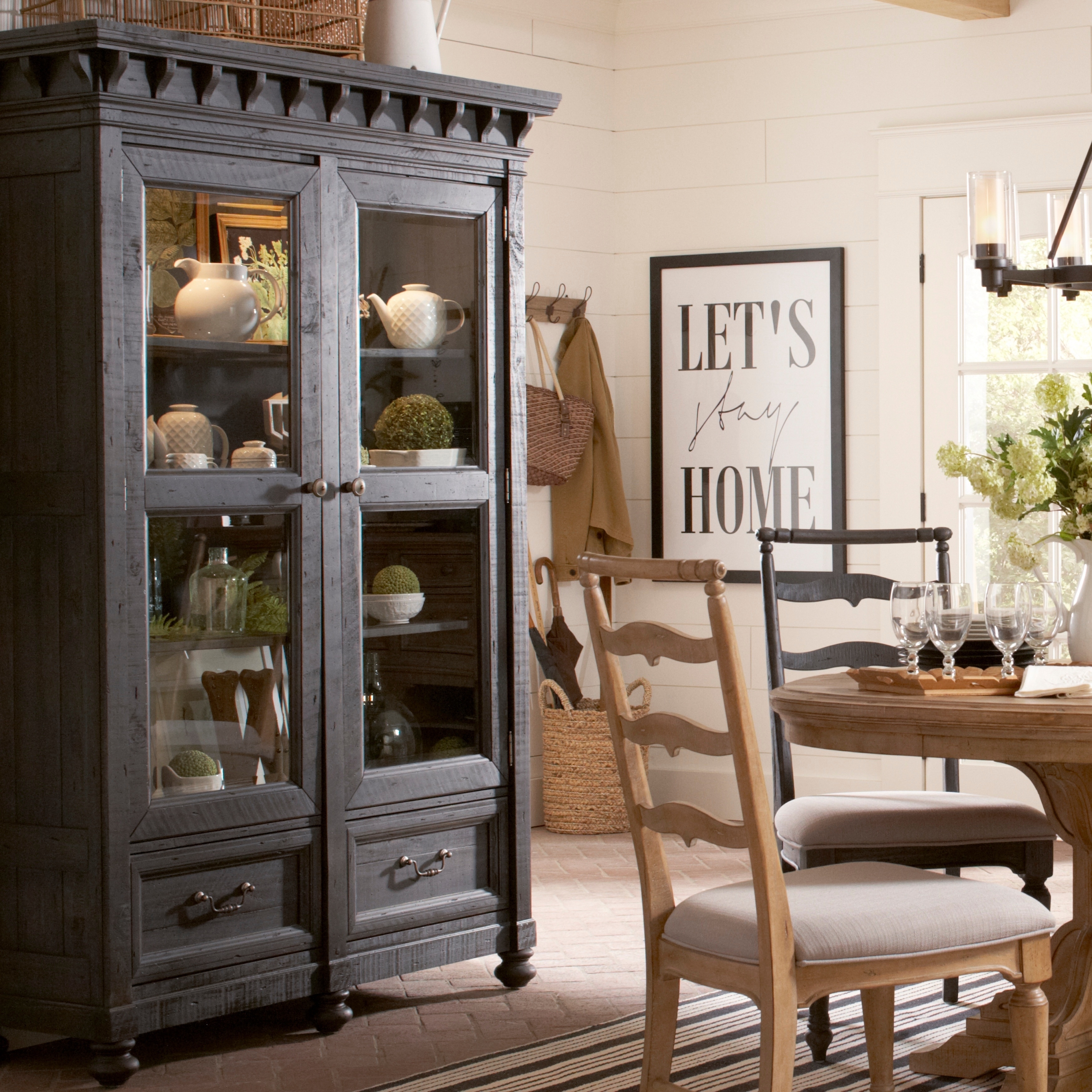 Shop Bedford Corners China Cabinet In Anvil Black Free Shipping