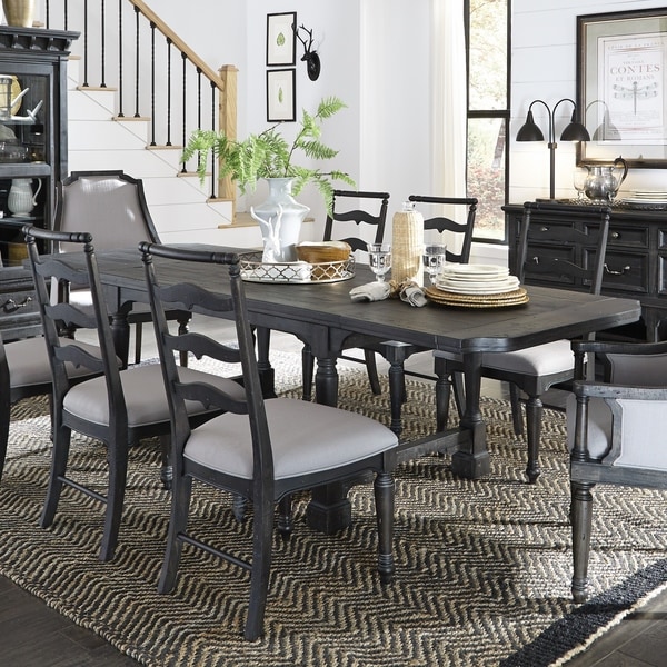 Table bedford corners dining rectangular anvil Shop Bedford Corners Rectangular Dining Table in Anvil Black - On Sale