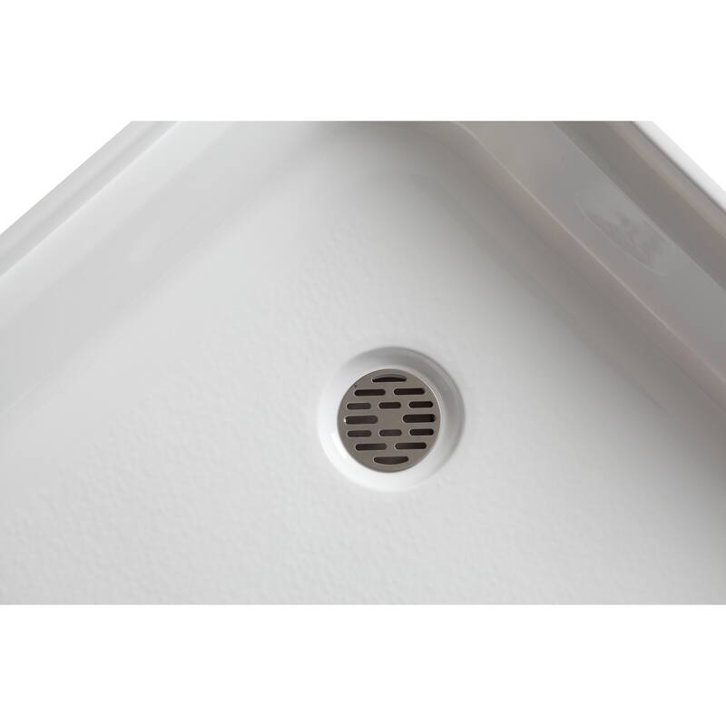 Randi 36 x 36 in. Neo-Angle Double Threshold Shower Base in White
