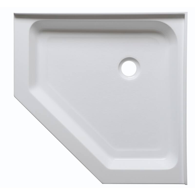 Randi 36 x 36 in. Neo-Angle Double Threshold Shower Base in White