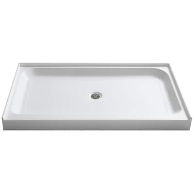 Tier 32 x 60 in. Center Drain Single Threshold Shower Base in White