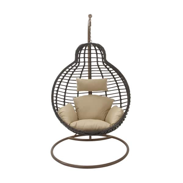 Modern 76 X 42 Inch Brown Suspended Wicker Pod Chair By Studio 350 Overstock 17630156
