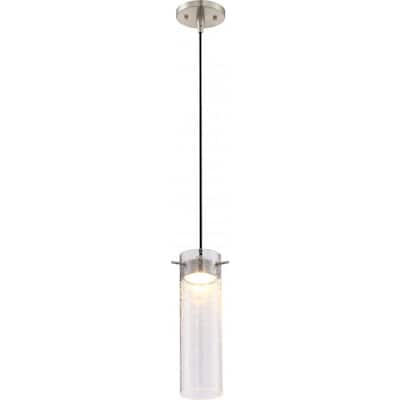 Pulse LED Mini Pendant with Clear Seeded Glass; Brushed Nickel Finish - Brushed Nickel