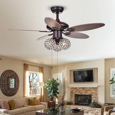 Casimer 5-blade 3-light Crystal Bronze Ceiling Fan