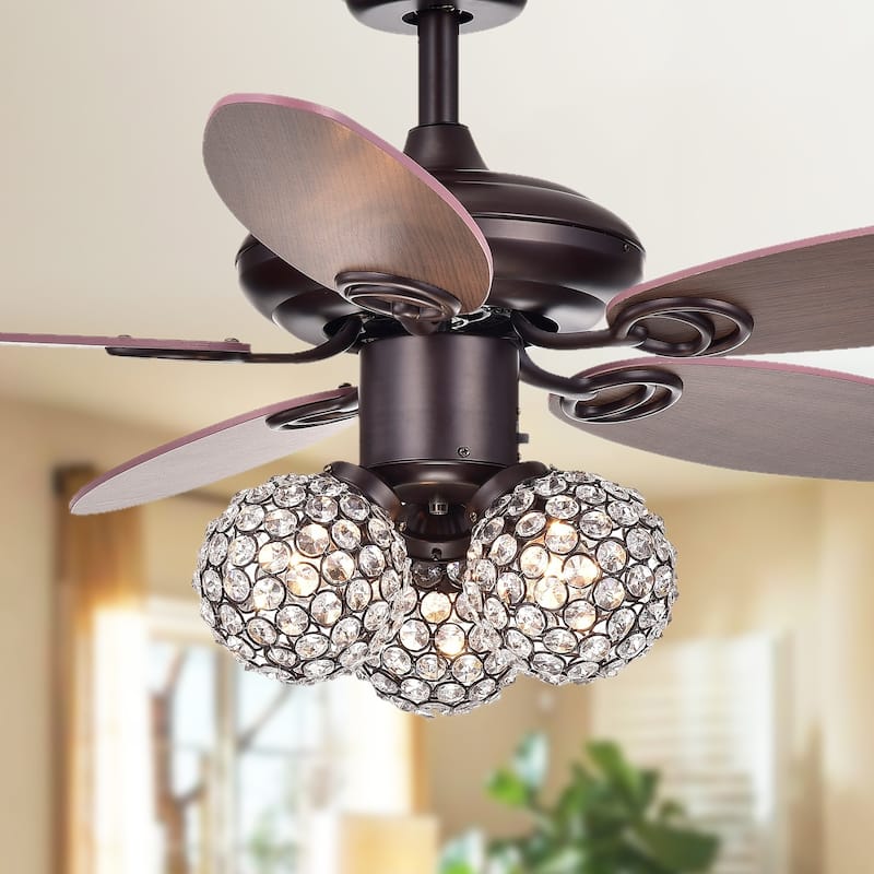 Casimer 5-blade 3-light Crystal Bronze Ceiling Fan