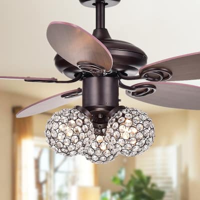 Casimer 5-blade 3-light Crystal Bronze Ceiling Fan