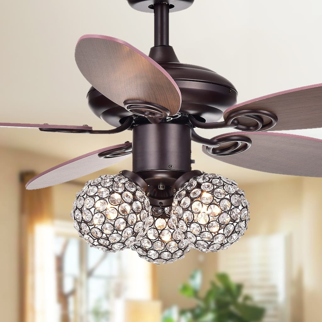 Casimer 5-blade 3-light Crystal Bronze Ceiling Fan