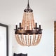 preview thumbnail 1 of 5, Crelimen 5-Light 22-Inch Wood Antique Bronze Pendant
