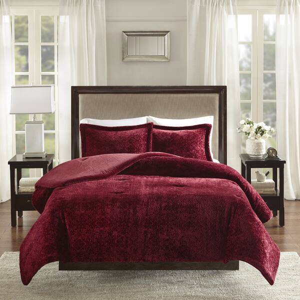Shop Madison Park Lillian Burgundy Burnout Medallion Plush