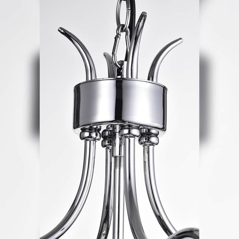 Dafne 4-Light 13-Inch Chrome Box Cage Pendant