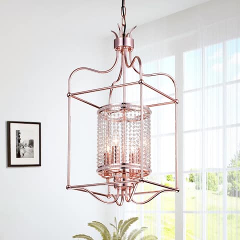Dafne 4-Light 13-Inch Rose Gold Box Cage Pendant