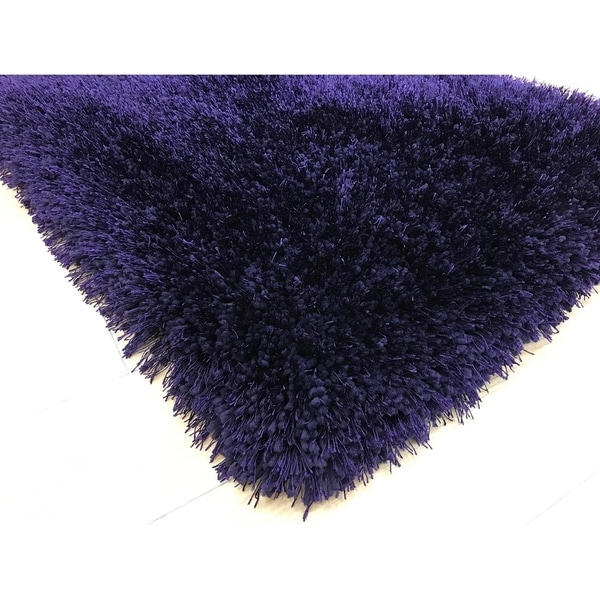 Purpule Shag Area Rug Two Inch Pile Thick with Cotton Backing - 5' x 7'