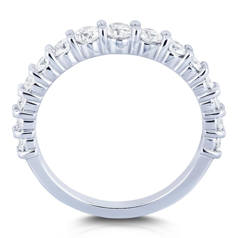 Annello by Kobelli 14k White Gold 3/4 Carat TDW Graduated Diamonds Wedding Band
