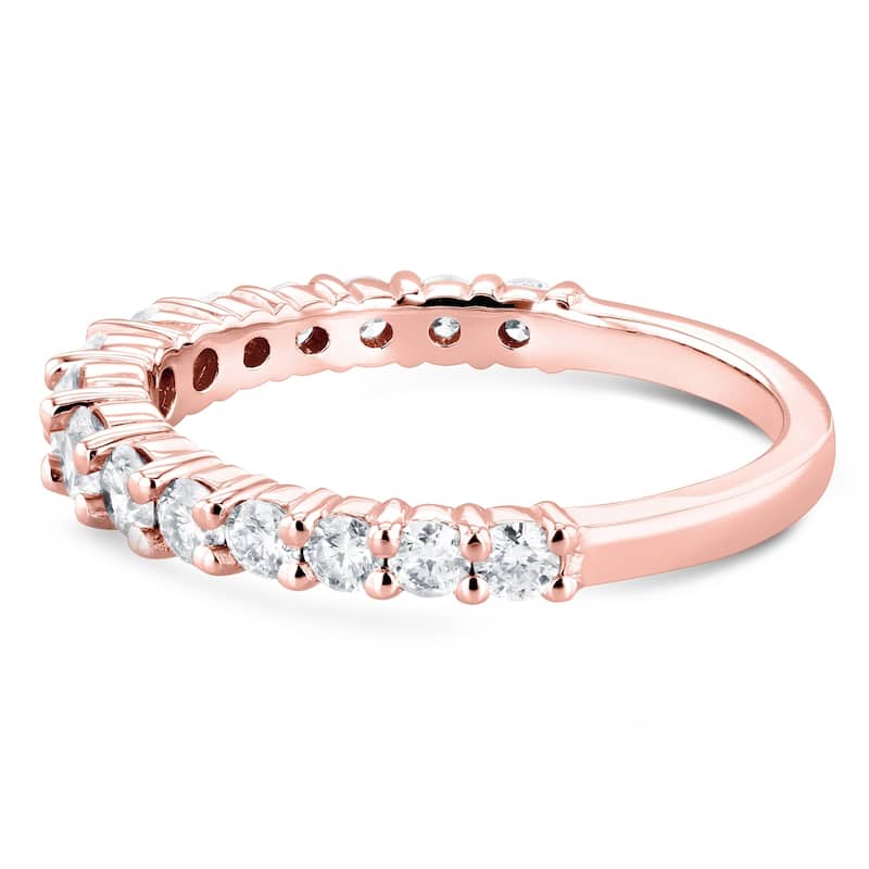 Annello by Kobelli 14k Rose Gold 3/4 Carat TDW Graduated Diamonds Wedding Band