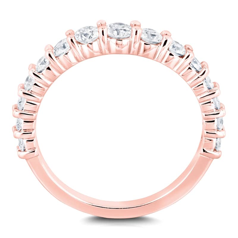 Annello by Kobelli 14k Rose Gold 3/4 Carat TDW Graduated Diamonds Wedding Band