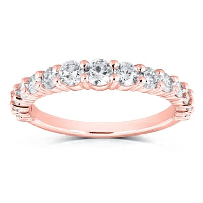 Annello by Kobelli 14k Rose Gold 3/4 Carat TDW Graduated Diamonds Wedding Band