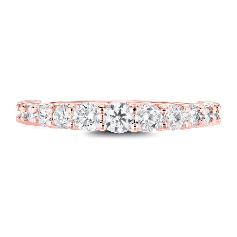 Annello by Kobelli 14k Rose Gold 3/4 Carat TDW Graduated Diamonds Wedding Band