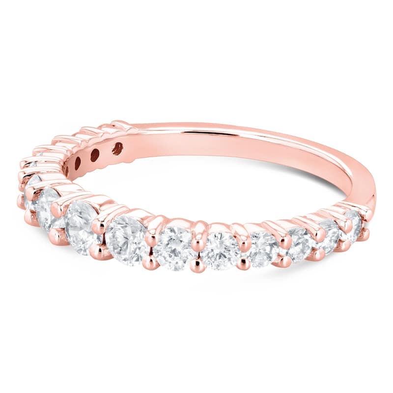 Annello by Kobelli 14k Rose Gold 3/4 Carat TDW Graduated Diamonds Wedding Band