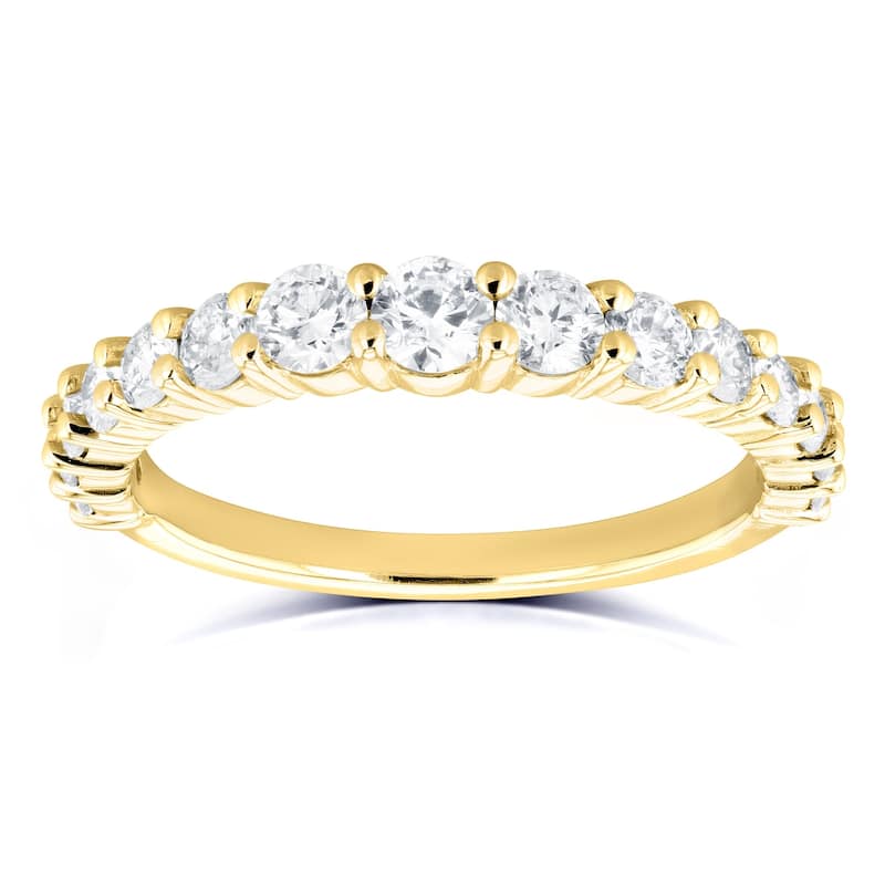 Annello by Kobelli 14k Yellow Gold 3/4 Carat TDW Graduated Diamonds Wedding Band