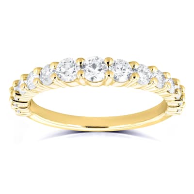 Annello by Kobelli 14k Yellow Gold 3/4 Carat TDW Graduated Diamonds Wedding Band