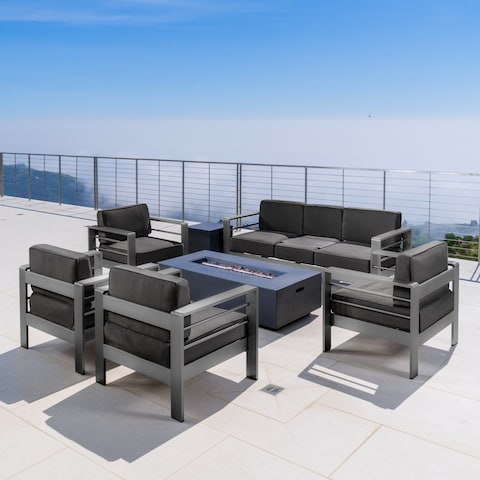Cape Coral Aluminum 7-piece Sofa Chat Set by Christopher Knight Home