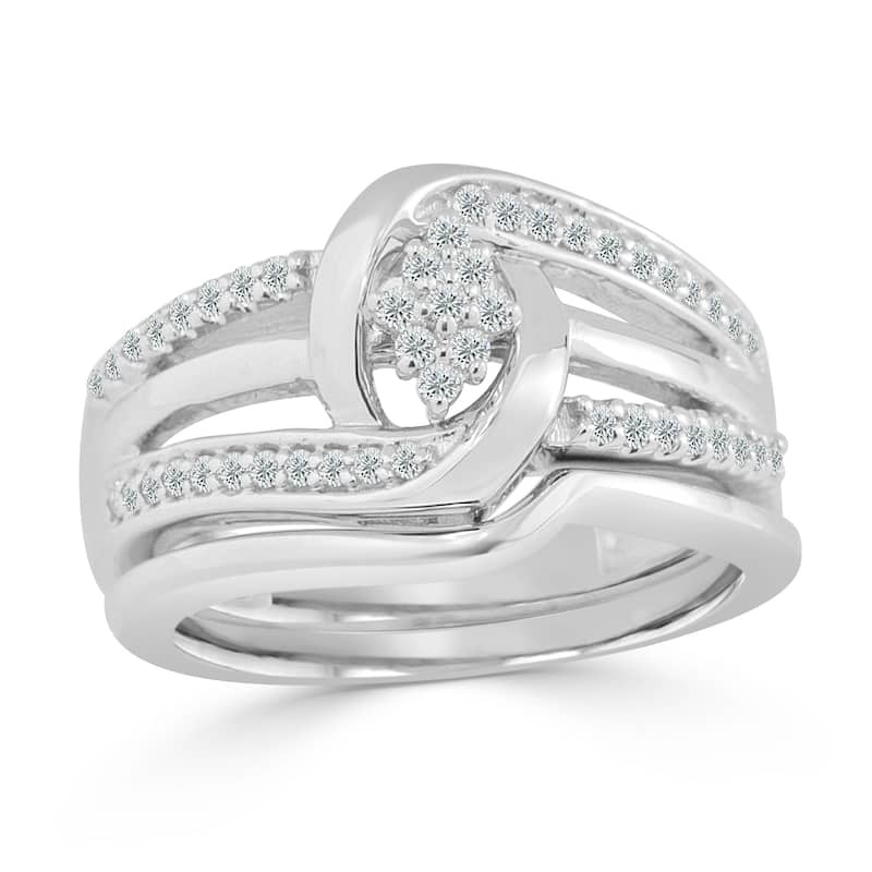Auriya Contemporary Round 1/4ct TDW Diamond Engagement Ring Set 14k Gold