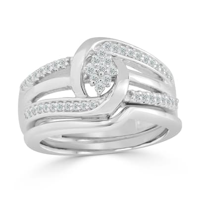 Auriya Contemporary Round 1/4ct TDW Diamond Engagement Ring Set 14k Gold