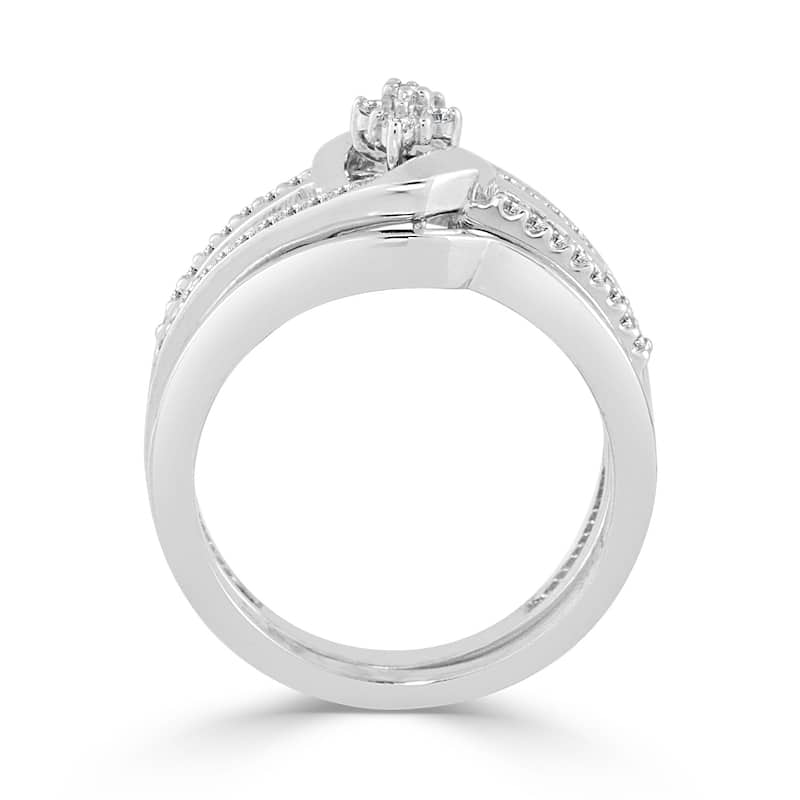 Auriya Contemporary Round 1/4ct TDW Diamond Engagement Ring Set 14k Gold