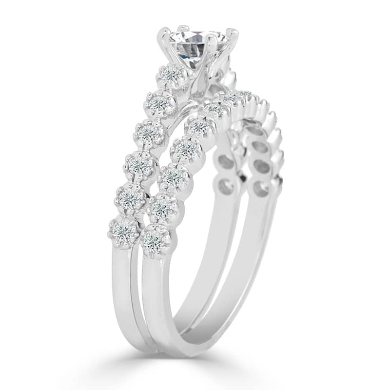 Auriya Round 3/4ct TDW Diamond Engagement Ring Set 14k Gold