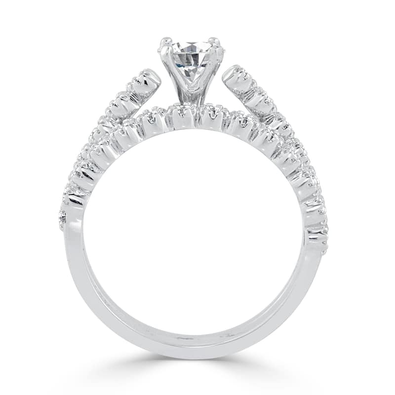 Auriya Round 3/4ct TDW Diamond Engagement Ring Set 14k Gold