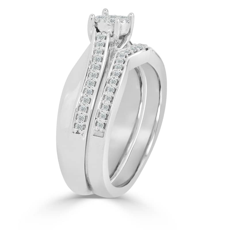 Auriya Round 1/3ct TDW Diamond Engagement Ring Set 14k Gold