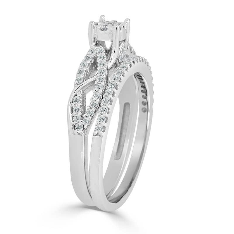 Auriya Infinity Inspired Round Diamond Engagement Ring Set 5/8ct TDW 14k Gold