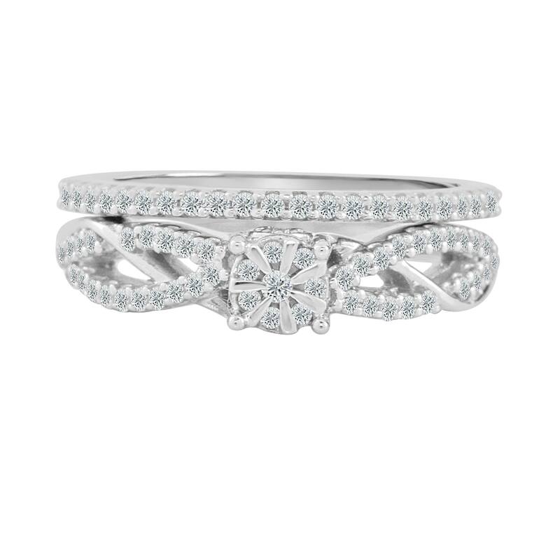 Auriya Infinity Inspired Round Diamond Engagement Ring Set 5/8ct TDW 14k Gold
