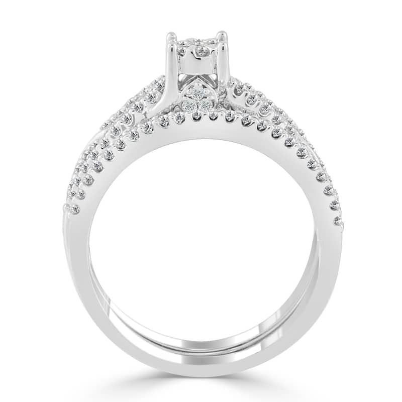 Auriya Infinity Inspired Round Diamond Engagement Ring Set 5/8ct TDW 14k Gold