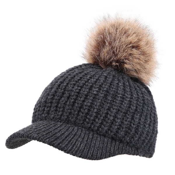 knit cap with brim