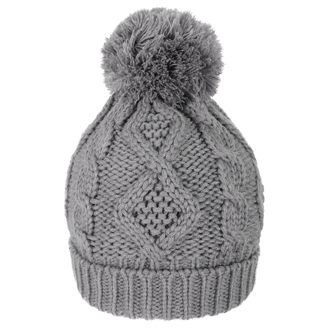 womens grey hat and scarf