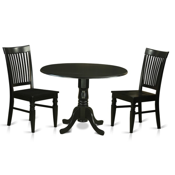 Shop DLWE3-W 3 PC Table set-Dinette Table and 2 Dining Chairs in - Free Shipping Today ...