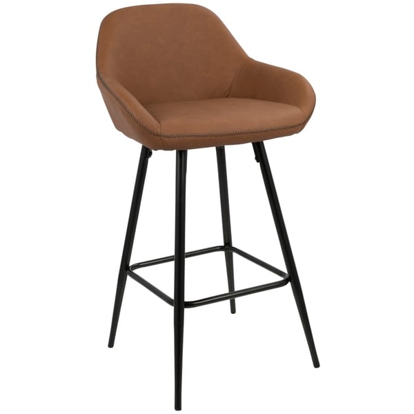 Clubhouse 26" Counter Stool with Vintage Faux Leather (Set of 2)