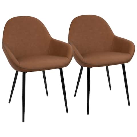 Clubhouse Contemporary Dining Chair with Vintage Faux Leather (Set of 2)