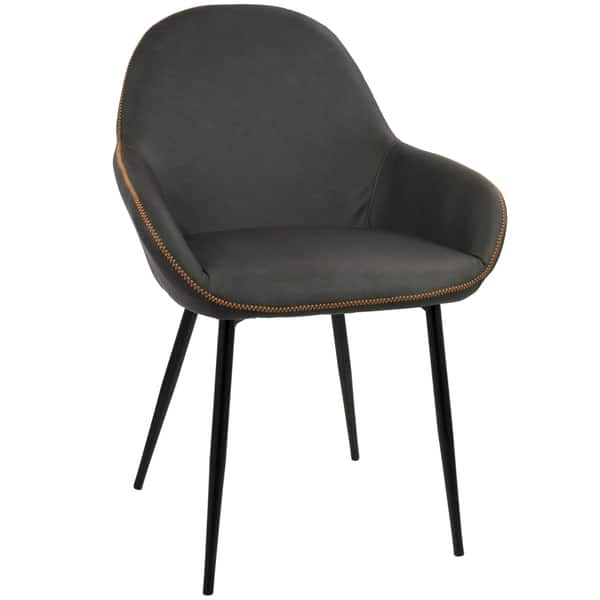 slide 7 of 11, Clubhouse Contemporary Dining Chair with Vintage Faux Leather (Set of 2) Grey
