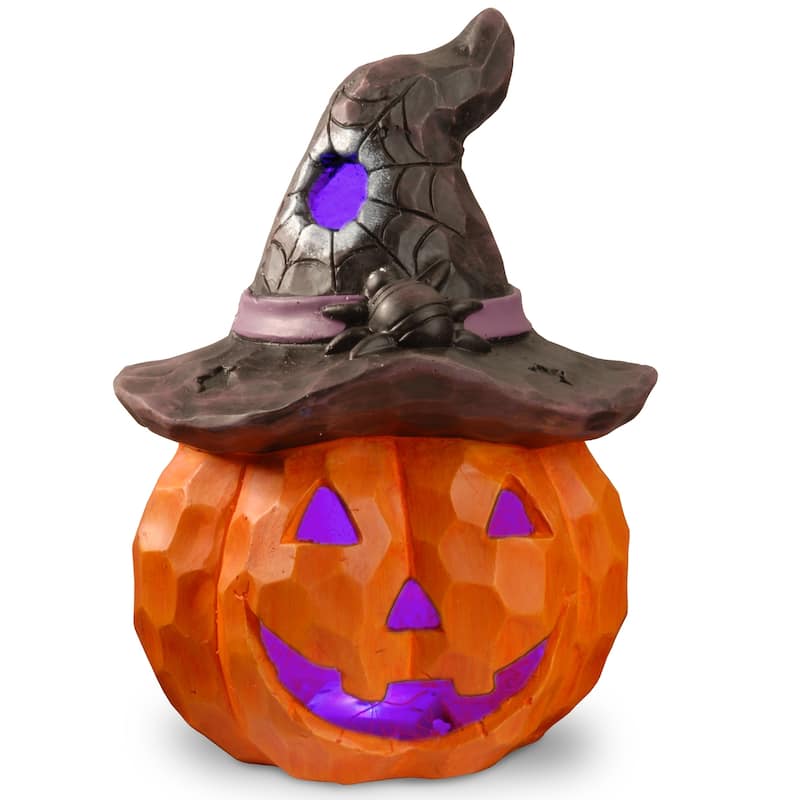 National Tree Company Halloween Jack O' Lantern with LED Lights, Orange, 14 inches - 14 in