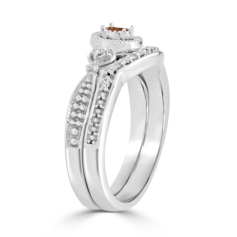 14k Gold 1/4ct TDW Brown Diamond Engagement Ring Set by Auriya