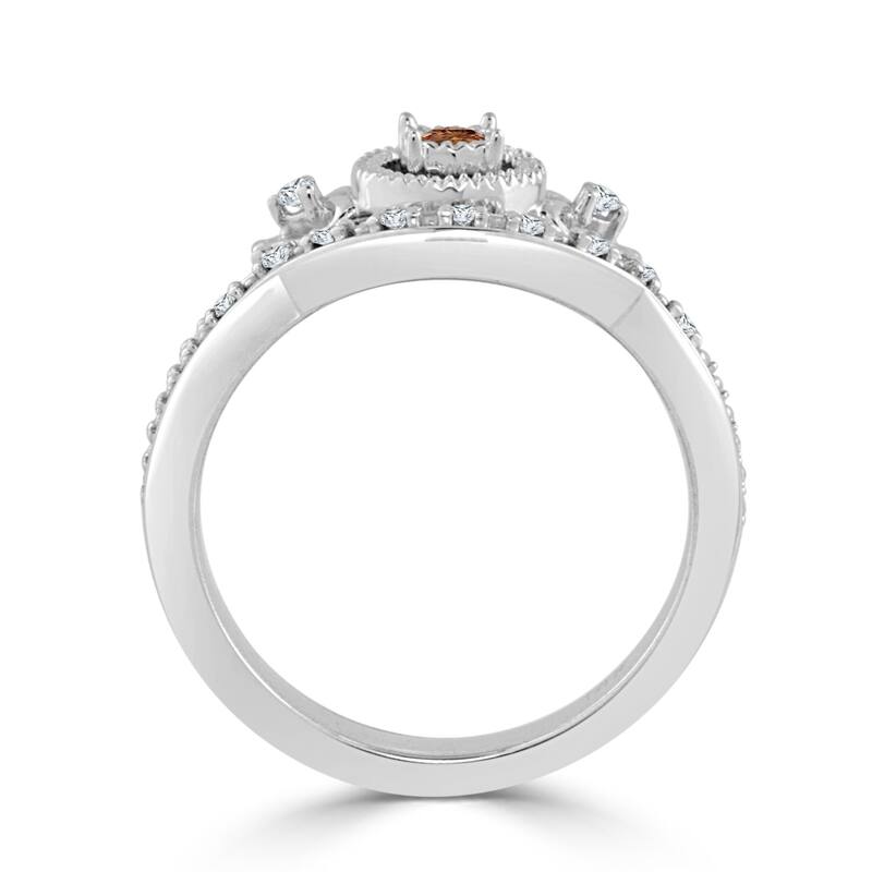 14k Gold 1/4ct TDW Brown Diamond Engagement Ring Set by Auriya