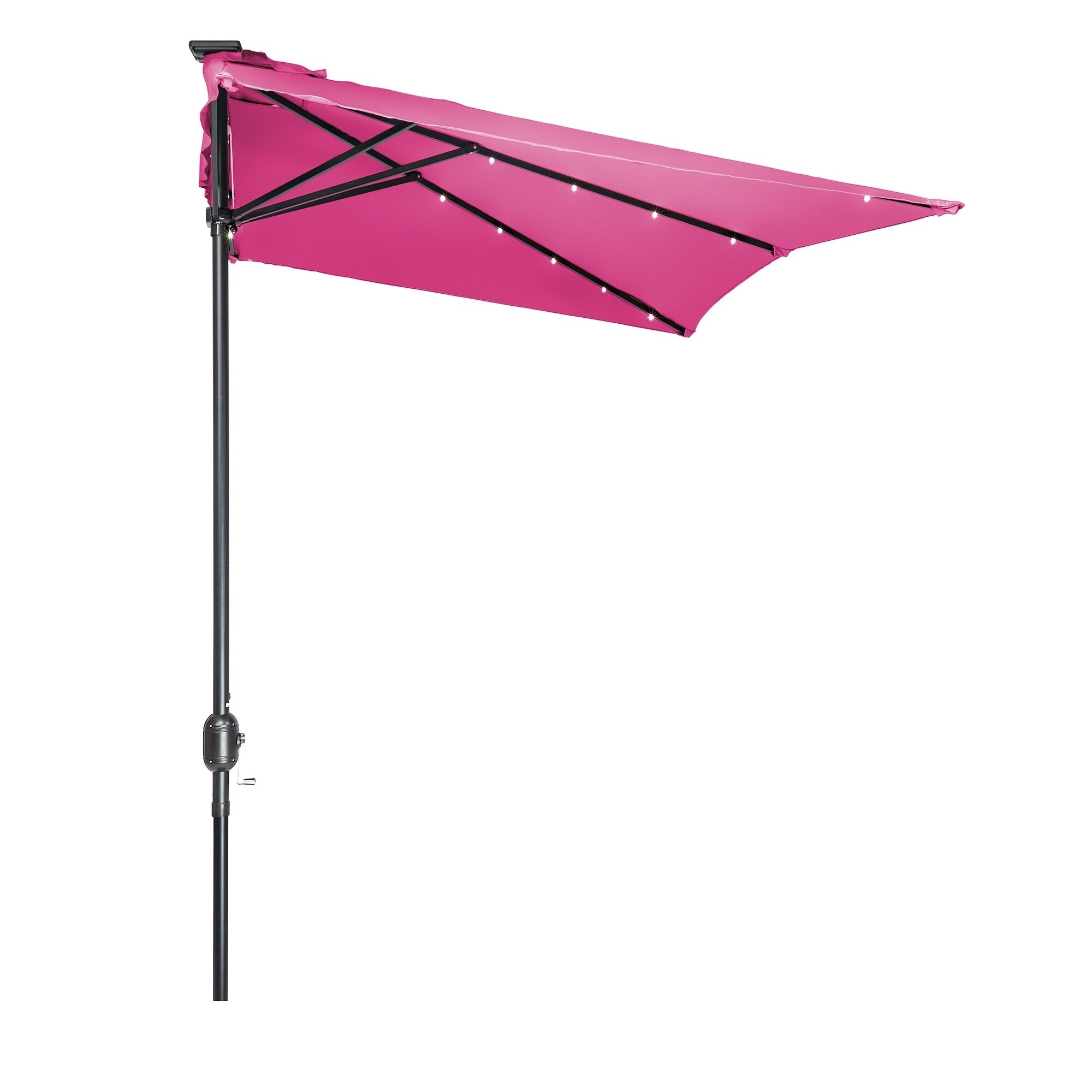 Shop Black Friday Deals On 5 X 6 5 Led Patio Half Umbrella With Rectangular Design By Trademark Innovations Pink Overstock 17652873