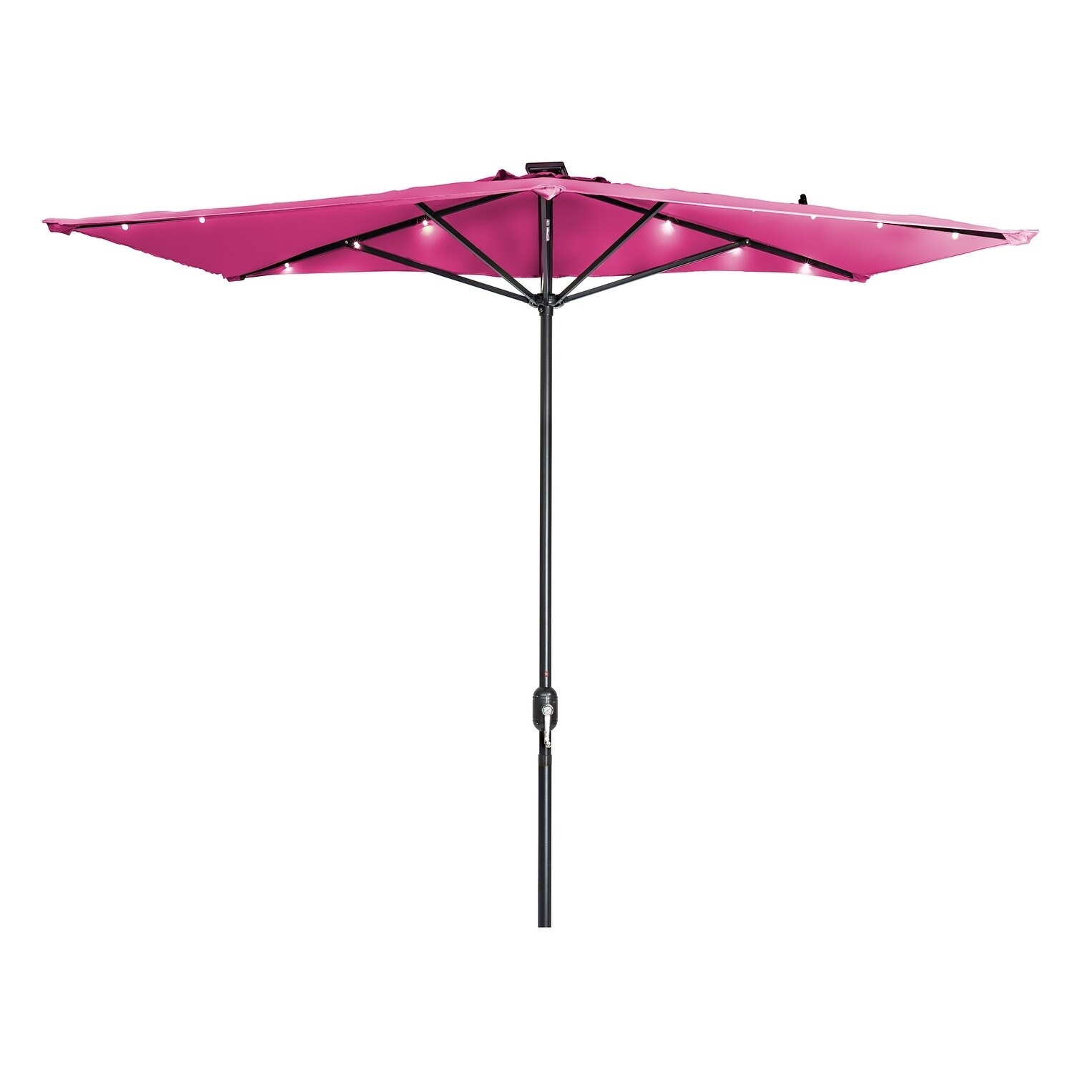 Shop Black Friday Deals On 5 X 6 5 Led Patio Half Umbrella With Rectangular Design By Trademark Innovations Pink Overstock 17652873