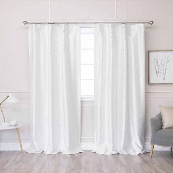 Shop Aurora Home Faux Silk Blackout Lined Curtain Panel Pair 52