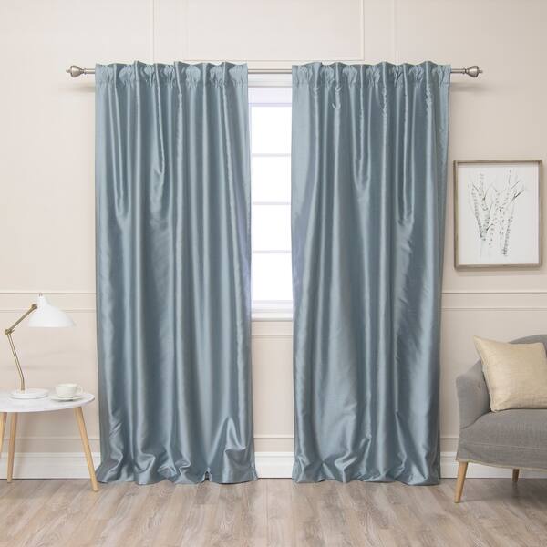 Shop Aurora Home Faux Silk Blackout Lined Curtain Panel Pair 52