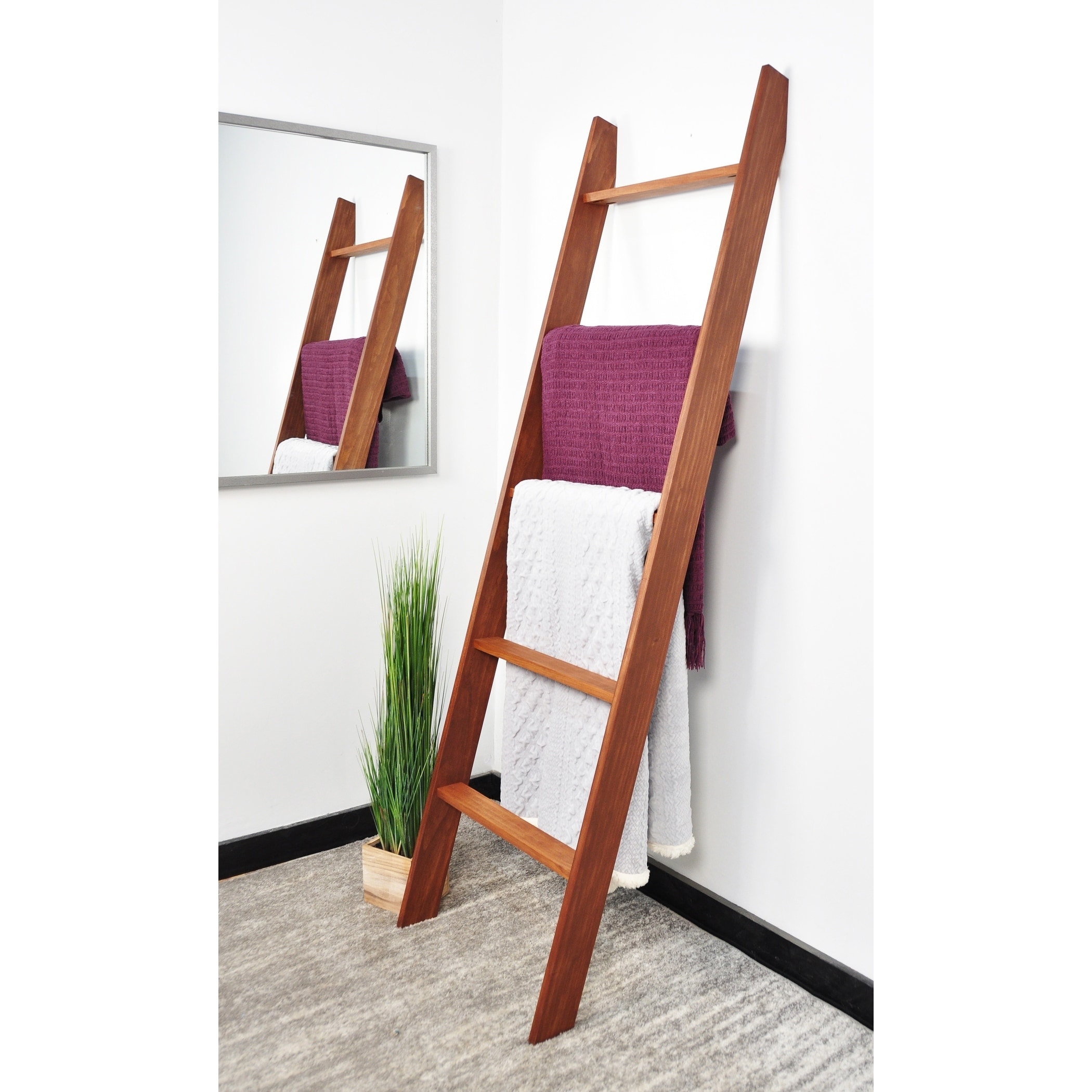 Lucus Chestnut 72 Decorative Blanket Ladder Overstock 17653148