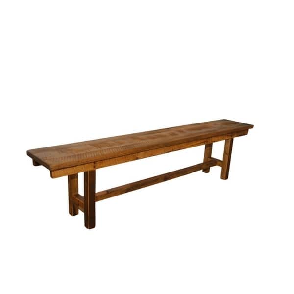 Rustic Reclaimed Barn Wood 6 Foot Plank Bench Clear Varnish